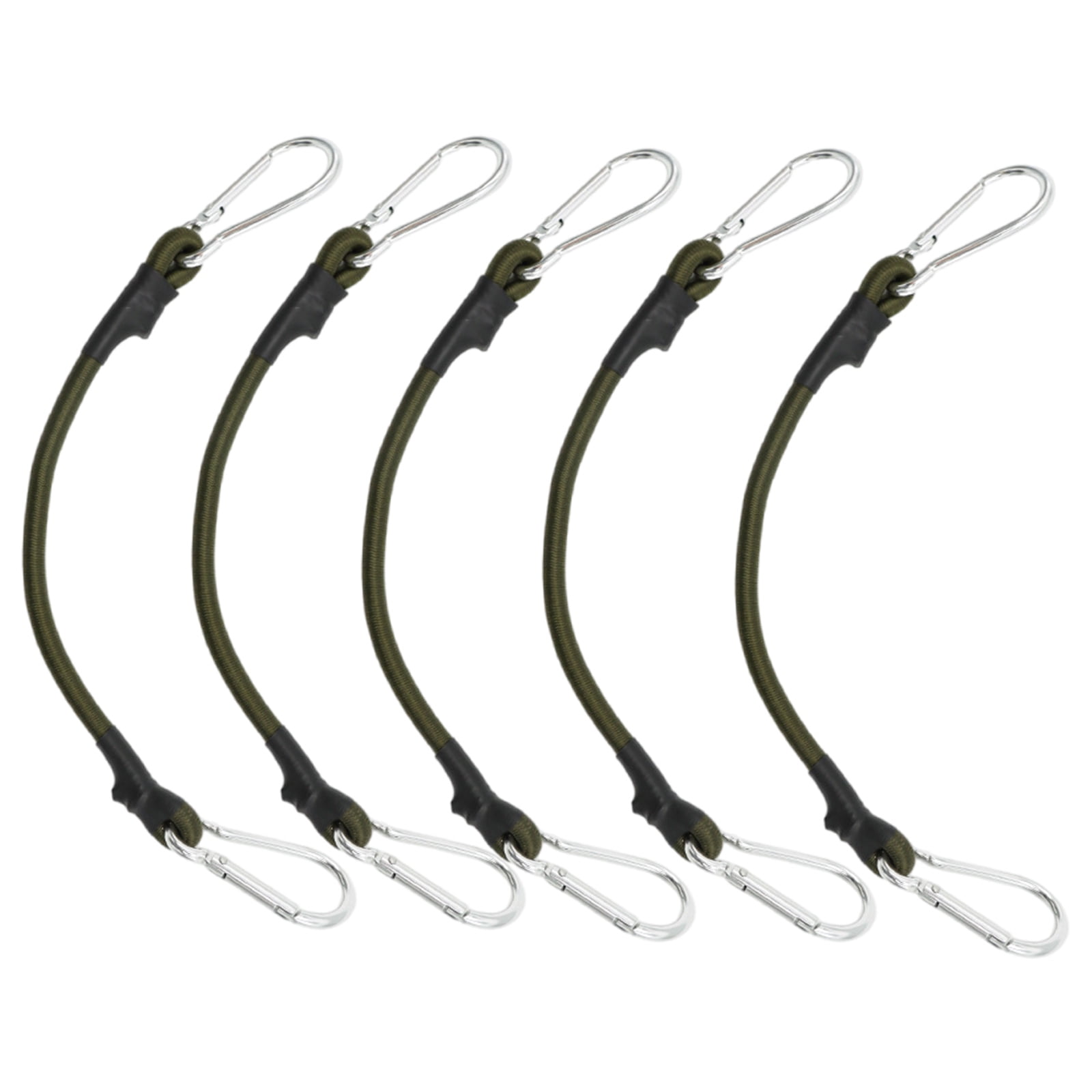5Pcs Elastics Bungee Strap with Carabiner Hook for Camping Bungee Cords with Carabiner Clip, Long Carabiner Bungee Cord