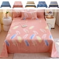 thumbnail image 1 of Bowayaoa Printed Polyester Double Bed Sheet Set, Soft Breathable King Size Bedding, Densely Woven Fresh Stylish Sheet for Bedroom Home Decoration, 1 of 7