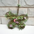 thumbnail image 3 of Artificial Plants Leaves Garland Geometric Wrought Iron Wreath Simulation Green Leaf Fake Flower Wall Hanging Decor, 3 of 8