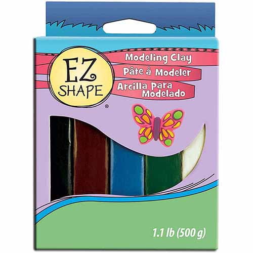 EZ Shape Modeling Clay, NonHardening, 1 lb, Natural, 5/Pkg