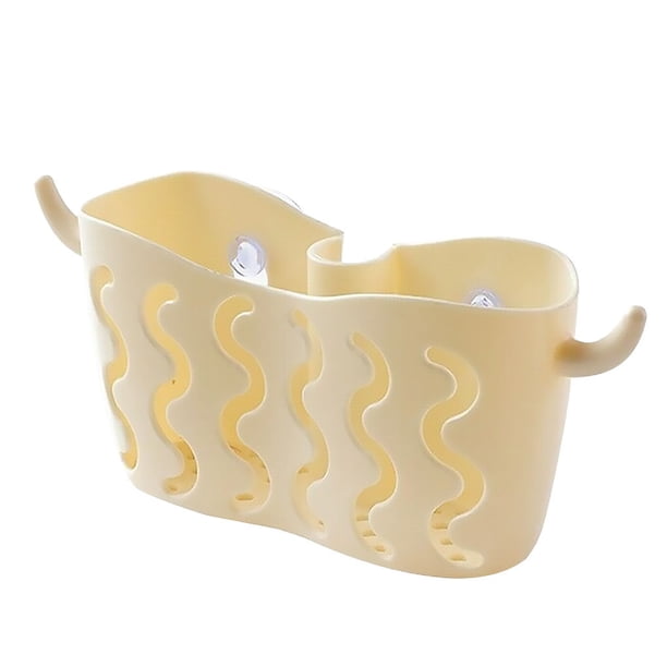 Estante para fregadero Matsuzay escurridor de tela y esponja para jabón Cesta de almacenamiento soporte ajustable beige