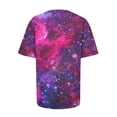 thumbnail image 5 of Penkiiy Galaxy Printed Shirt , Women's Print Graphic T Shirt Short Sleeve Summer T-Shirt Novelty Casual Tee XL Hot Pink, 5 of 7