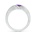 thumbnail image 2 of ANGARA Natural Bar-Set Solitaire Round Amethyst Bypass Ring in 14K White Gold for Women (Size-6mm) | February Birthstone, Birthday, Anniversary, Jewelry Gift for Women | Natural Amethyst Ring, 2 of 9