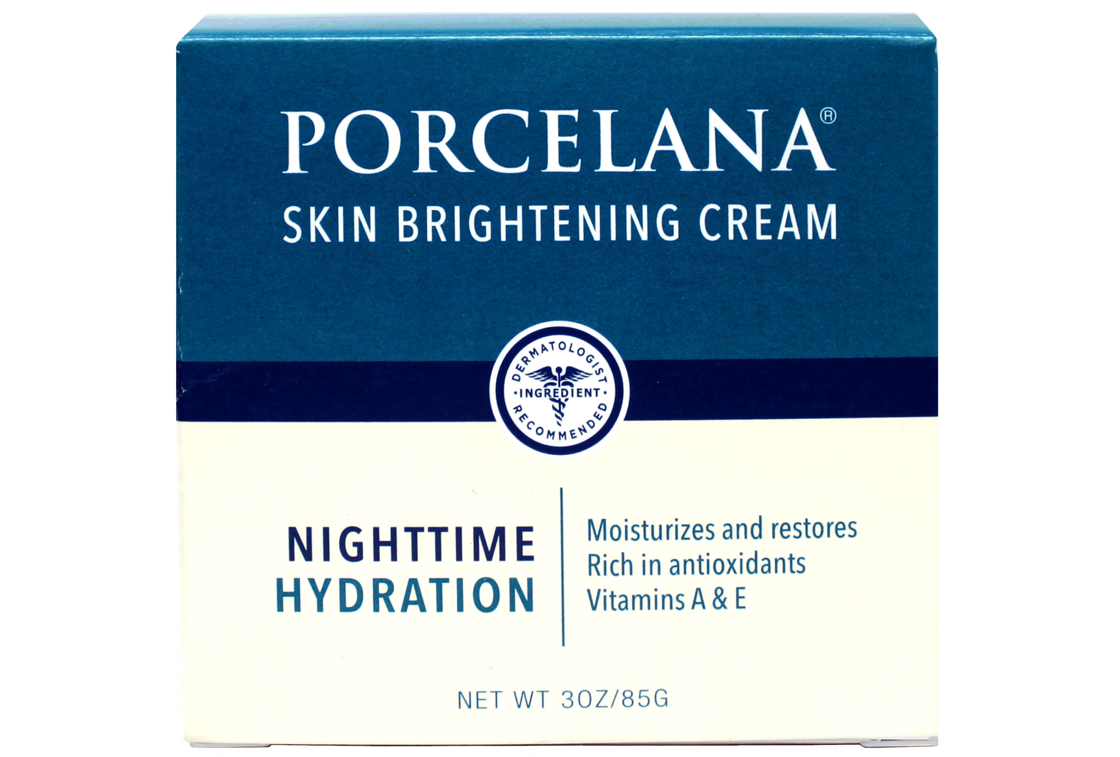 Porcelana Nighttime Hydration Cream 3 oz (Pack of 3) Fades Dark Spots, Evens Skin Tone, Treats Sun & Age Spots, Acne Scarring, Moisturizer with Vitamins & Antioxidants