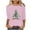 Pink Christmas Clothes For Women, variant on Cadancy Christmas T Shirts for Women Xmas Tree Graphic Holiday Party Shirt Vintage Crew Neck 3/4 Sleeve Tops Plus Size Dressy Winter Funny Casual Blouses
