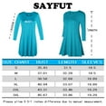thumbnail image 2 of SAYFUT Long Shirts Over Leggings Tunic Tops For Women 3/4 Sleeve Top Blouse Plus Size S-3XL Solid Color, 2 of 7