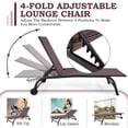 thumbnail image 3 of Yoleny Chaise Longue de Patio de 66 cm de Large avec Roulettes, Ensemble de 2 Chaises Longues de Piscine avec Dossier Réglable, Chaises Longues d'Extérieur en Textilène Imperméable pour Patio, Terrasse et Bord de Piscine, Brun, 3 of 7