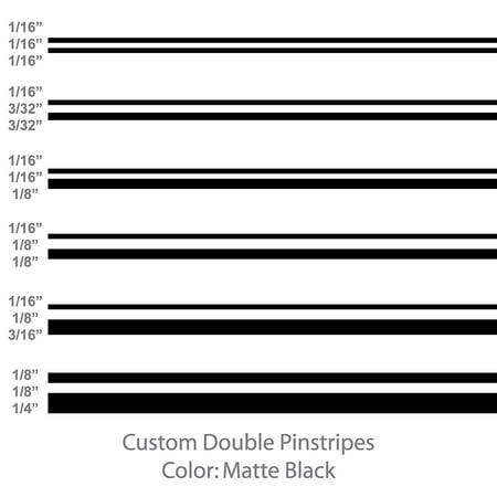 Pinstripes Car Graphics - Premium Double Pinstripes (Matte Black) Size: 1/8