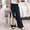 Navy, variant on HUPOM Goth Pants Pants For Women Chinos High Waist Rise Ankle Flare-Leg Coffee M