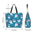 thumbnail image 5 of Yiaed Swan On The Pond Print Handbag for Women Tote Purse Shoulder Bag Large Fashion Hobo Purse Handbag Shopping Tote, 5 of 5