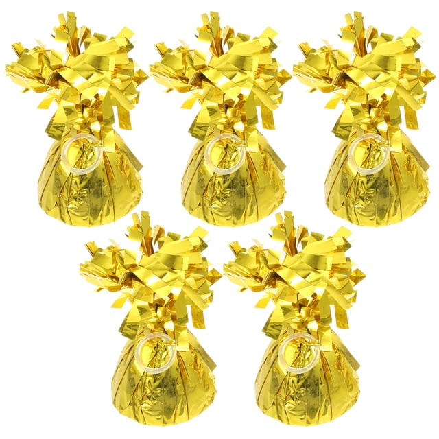MOVTOTOP Golden Balloon Weights with Concrete Material Essential for Helium Balloons and Party Decor 5pcs