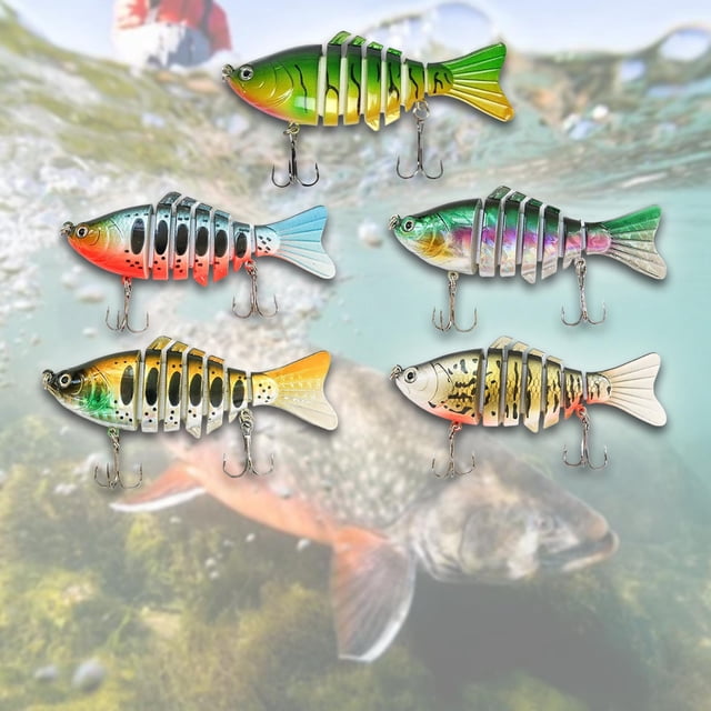 5 piezas Señoras de pesca Swimbaits Spinnerbaits Metal Cebos de pesca de múltiples articulaciones Cebos duros para suministros de de trucha de salmón