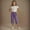 Purple, variant on Juslio Girls Pants 4-14Years Kids Girls Solid Color Elastic Waist Straight With Pocket（Green Capris， 4 Years）