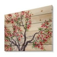 thumbnail image 2 of Designart 'The Blossoming Tree With Red Flowers I' Traditional Print on Natural Pine Wood, 2 of 5