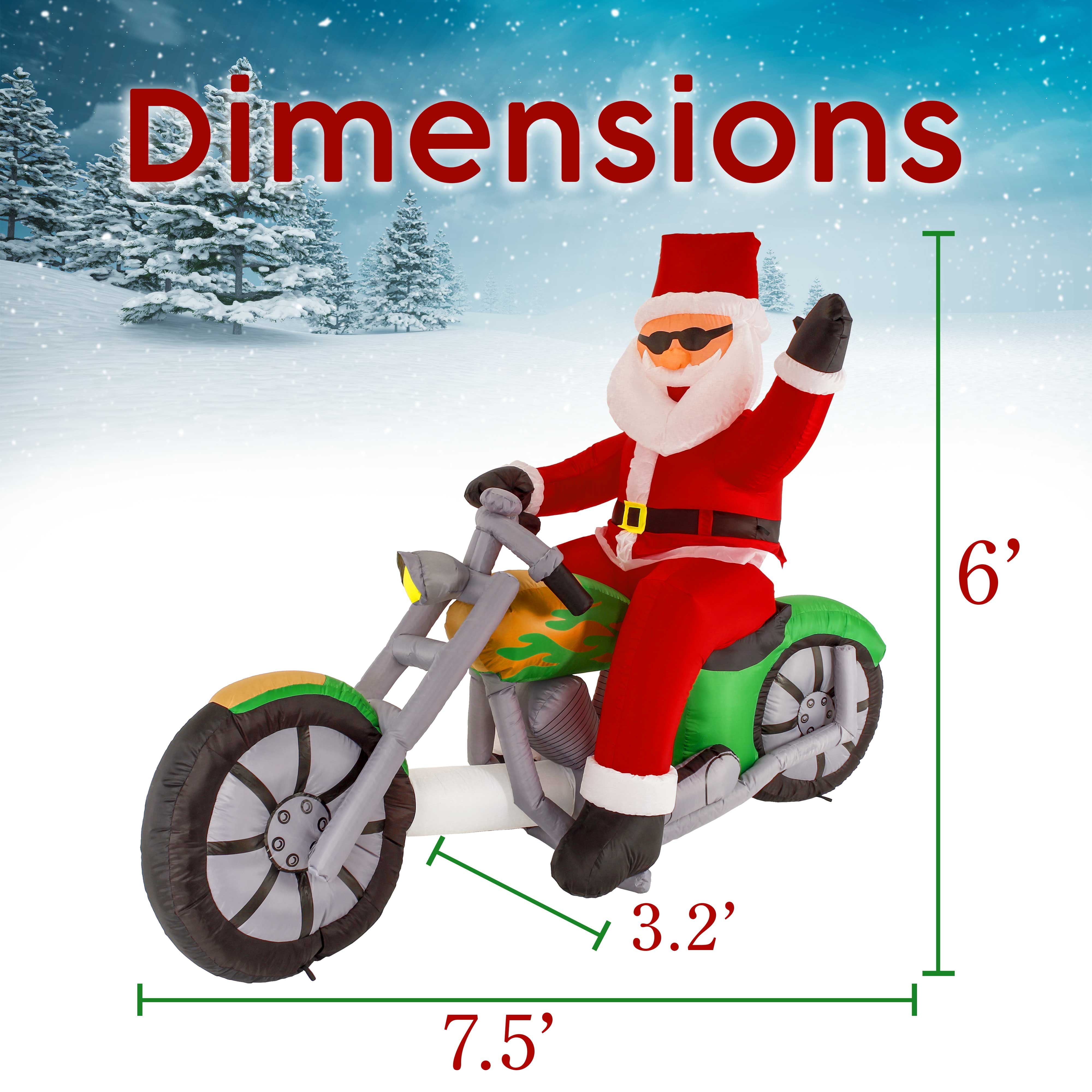 Santa on 2024 motorcycle inflatable