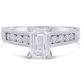 thumbnail image 4 of Emerald Cut Channel Set Modern Diamond Engagement Ring & Matching Band Wedding Set E14, 4 of 6