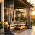thumbnail image 4 of AUNVITO Clearance Outdoor Privacy Curtain 118.1x29.5 Inch Mesh Sheer Patio Curtain for Garden Balcony Outdoor Mosquito Privacy Curtain Great Gift Choice for Family and Friends, 4 of 7