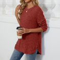 thumbnail image 5 of Lixiuxyad Women's Fashion Long Sleeve Tops Casual Round Neck Ladies Lightweight Top Trendy Flowy,Red L, 5 of 7