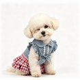 thumbnail image 3 of Pet Puff Sleeve Bowknot Plaid Skirt, Summer Puppy Cowboy Princess Dresses Skirts, Small Medium Dog, S, 3 of 6