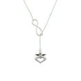 thumbnail image 2 of Delight Jewelry Silvertone Guardian Angel over Heart Silver tone Elegant Infinity Lariat Necklace, 2 of 4