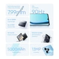 thumbnail image 4 of Versión rusa del teléfono inteligente realme Note 50, resistente al agua y al polvo IP54, 5000 mAh, procesador Octa-Core de 6,74'' y 90 Hz, reconocimiento de huella dactilar de 13 MP, 4 of 5