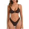 thumbnail image 2 of YHAJDS Womens Bikini Swimsuits Adjustable Strapless Top 2 Piece Solid Color Swimwear, 2 of 5