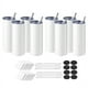 thumbnail image 1 of Paquete de 8 Vasos de SublimacióN en Blanco de 20 Oz Rectos Delgados con Papeles de SublimacióN, Tapas y Pajitas para MáQuina de Prensa de Vaso, 1 of 8