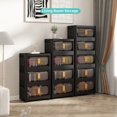 thumbnail image 2 of Holaki 5-Tier Foldable Storage Cabinet with Wheels, 19.69" x 11.81" x 50.00", Collapsible Plastic Storage Bins with Magnetic Door, 2 of 14