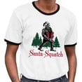 thumbnail image 2 of Santa-Squatch Ringer Tee Shirt Unisex Medium White/Black, 2 of 5