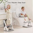 thumbnail image 4 of Soluxeo Potty Training Seat, 2-In-1 Potty Training Toilet with Splash Guard Anti-Slip Pad, Step Stool, and Adjustable Height, Dinosaur Pattern Potty Training Seat for Kids, 4 of 7