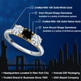 thumbnail image 2 of Gem Stone King 10K Two Tone Gold Black Diamond and White Moissanite Engagement Ring for Women | 1.55 Cttw | Round 5MM | Gemstone April Birthstone | Size 5, 2 of 7