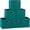 Teal, variant on PETGLE Fabric Storage Bins in Strong Poly‑Woven Fabric, Sturdy Chipboard Sides, Grommet Front Handle, Teal Green, Set of 6