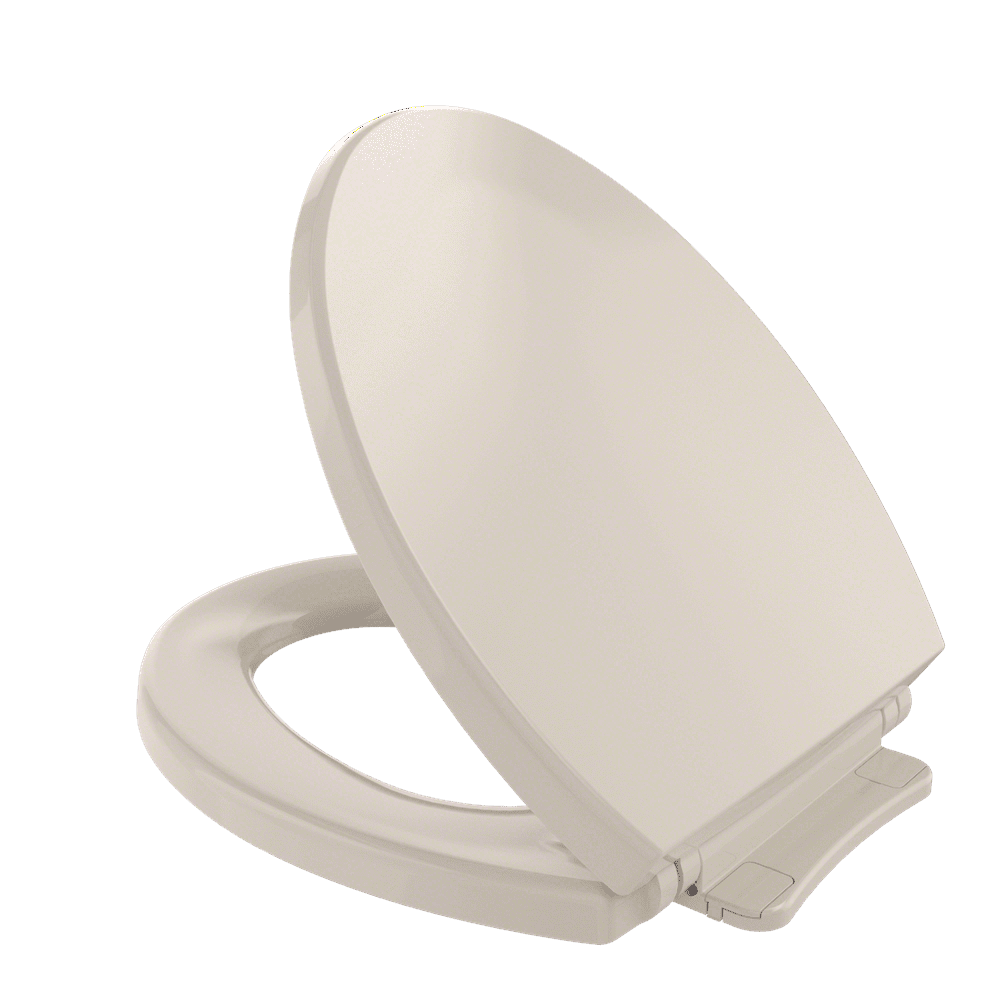 TOTO SoftClose Non Slamming, Slow Close Round Toilet Seat and Lid, Bone