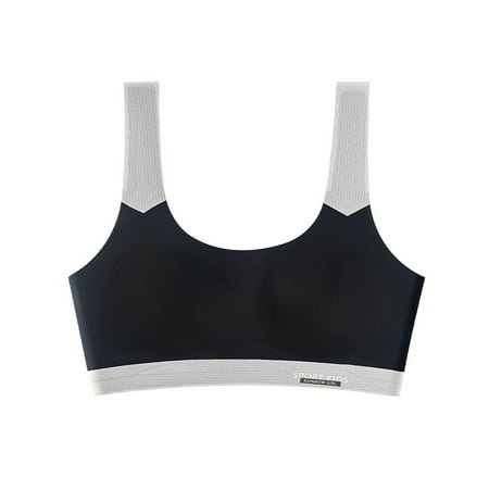 AJZIOJIRO Kids Girls Training Bra Supportive Seamless Sports Bras for Teens Girls with Racerback Removable Pads M-2XL
