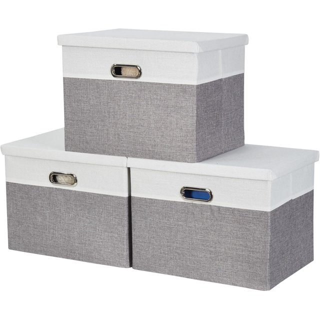 Boîte de Rangement avec Couvercle Boîte Décorative Grands Bacs de Rangement avec Couvercle ( & avec Couvercle Rabattable)