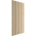 thumbnail image 4 of Ekena Millwork 22"W x 42"H Rustic Four Board Joined Board-n-Batten Knotty Pine Faux Wood Shutters w/No Batten (Per Pair), Primed Tan, 4 of 11