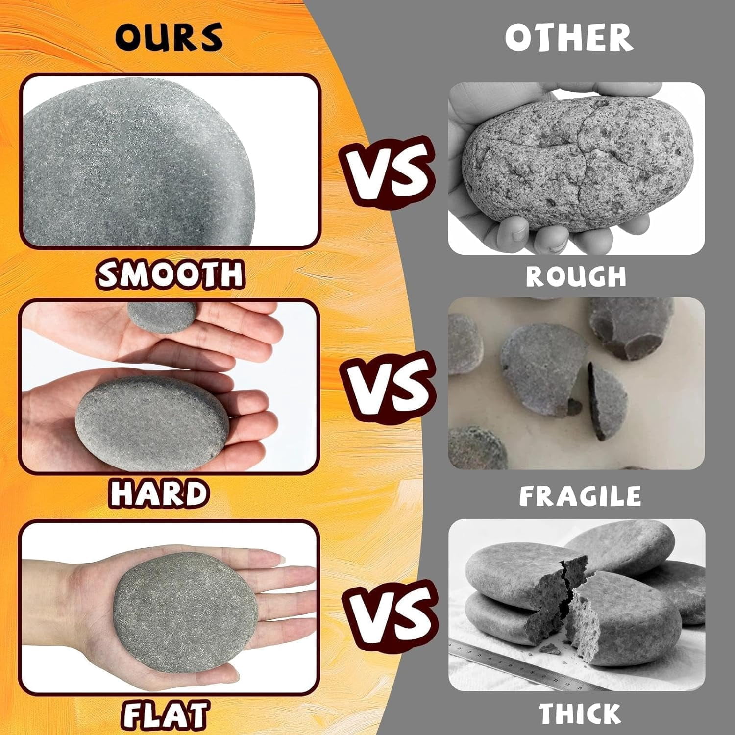 25 PCS Rocks for Painting, Natural Smooth River Rocks for Painting, 2-3 Inches Flat Stones for Crafts, DIY Arts & Decorations