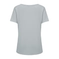 thumbnail image 7 of Endives Women's Short Sleeve T Shirt V Neck Classic Fit Fashion Casual T Shirt Solid Color Basic Tee T-Shirt Light Ashy, 7 of 7