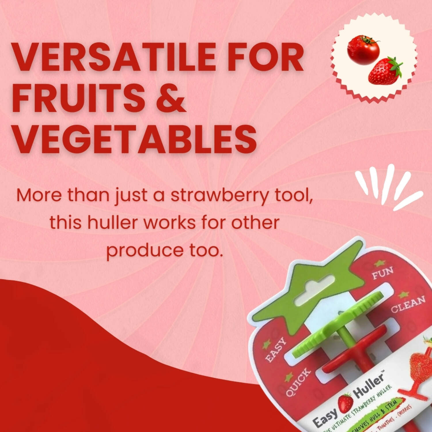 Easy Strawberry Huller Tool Quick Stem Remover for Fresh Berries, Fruits, and Vegetables