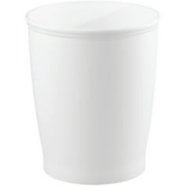 iDesign White Kent Wastebasket Trash Can for Bath, Kitchen, and Home. . 8.25" Diameter x 10" H