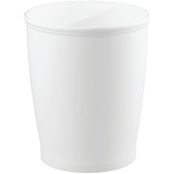 iDesign White Kent Wastebasket Trash Can for Bath, Kitchen, and Home. . 8.25" Diameter x 10" H