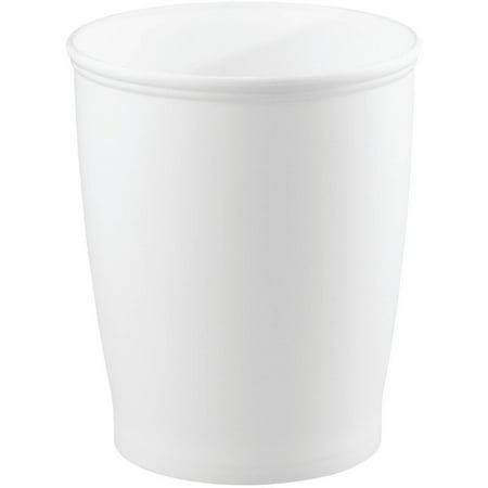 iDesign White Kent Wastebasket Trash Can for Bath, Kitchen, and Home. . 8.25" Diameter x 10" H