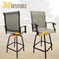Timechee Set of 2 Outdoor Patio Swivel Bar Stools with Back, Bar Height
