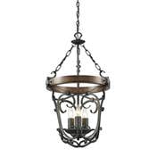 Madera 3 Light Pendant in Black Iron with