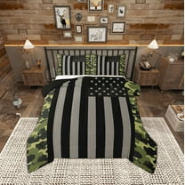 Manfei Modern Geometric Geometric Bedding Comforter Set,Minimalist Stripes Lines Twin Comforter Sets,Green Camouflage Bedding Set For Teens,Luxury Bedroom Decor Reversible,2 Pieces