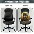 thumbnail image 4 of Renewold Wolf Moon Sunflower Office Chair Cover Soft Rotating Boss Chair Slipcover for Armrest Chairs Removable Swivel Chair Slipcover Polyester Spandex Fabric Cover, S, 4 of 7