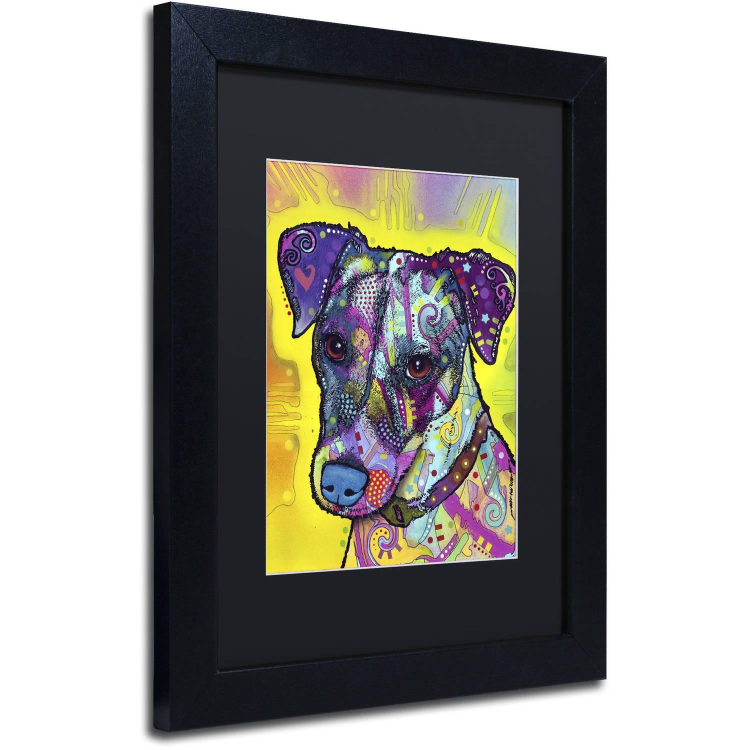 Trademark Fine Art "Jack Russell" Canvas Art by Dean Russo, Black Matte, Black Frame