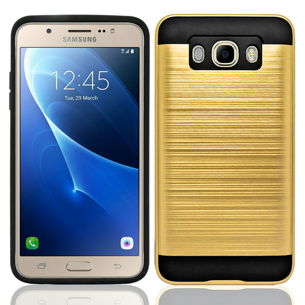 Samsung Galaxy 2016 / J510 Hybrid Metal Brushed Tough Case Cover - Walmart.com