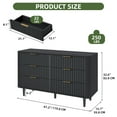 thumbnail image 5 of Uforic 6 Drawers Fluted Dresser with Anti-Tip Kits, Chest of Drawers with Solid Legs, Black, 5 of 8
