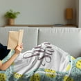 thumbnail image 3 of Hello Summer Soft Flannel Fleece Throw Blanket, Hand Lettering Phrase Print in Frame with Radiant Yellow Whole Pineapples, Cozy Plush for Indoor and Outdoor Use, 70" x 90", Multicolor, by Ambesonne, 3 of 5